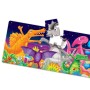 Puzzle lung de podea Dinozauri colorati cu peste 50 de piese 152.4 cm lungime 3-6 ani